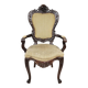 Fauteuil de bureau galbé de style Louis XV en acajou sculpté vers 1850