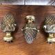 Set of 3 pine cones curtain rod golden bronze
