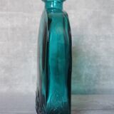 Flacons bouteilles verre gravé bleu