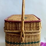 Old rattan suitcase