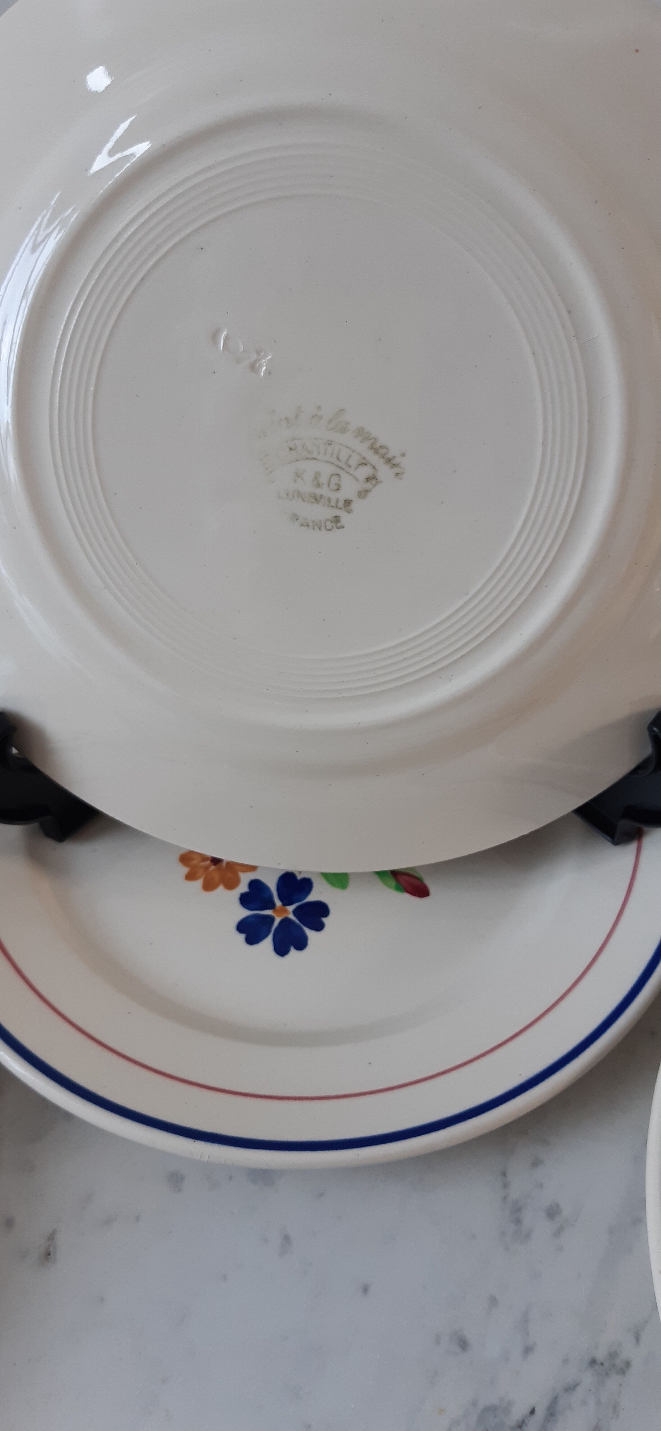 Set of 6 dessert plates Luneville model Chantilly