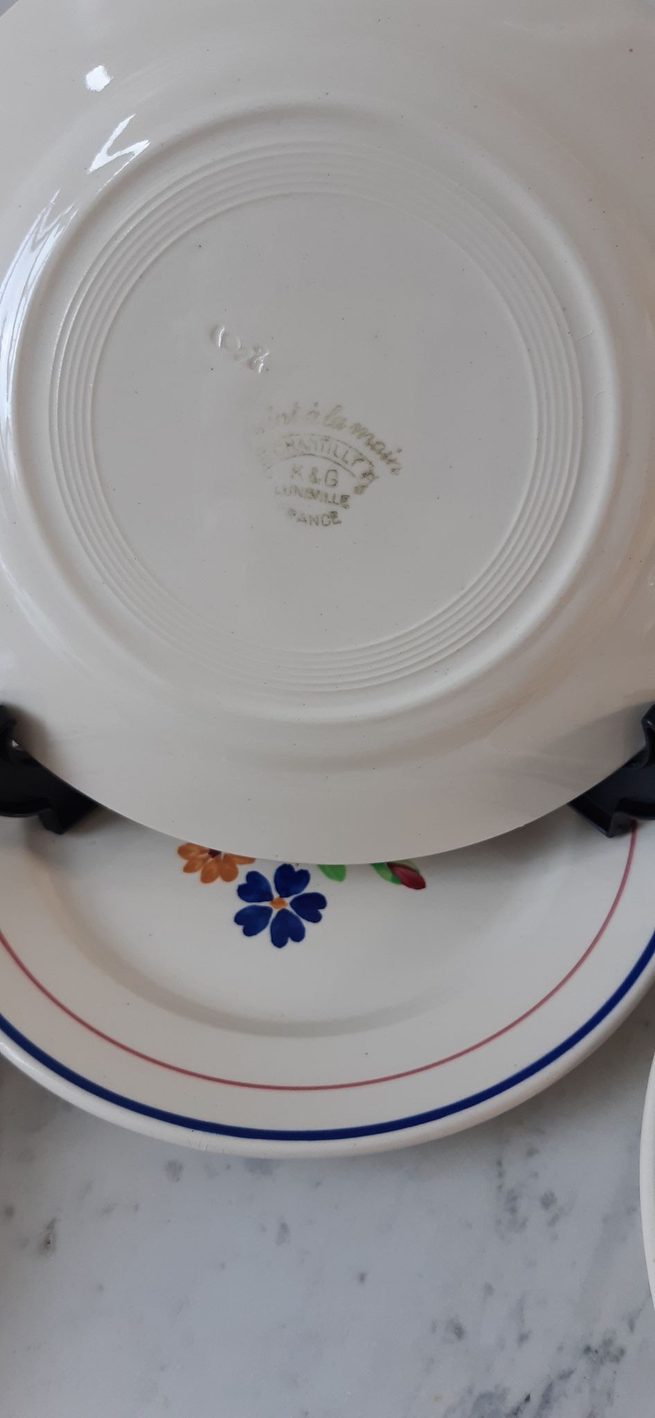 Lot de 6 assiettes à dessert Luneville modèle Chantilly