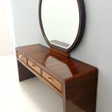 Ebonized Walnut and Birch Vanity Table / Console with Mirror ascr. to Buffa