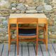 Small desk and vintage Scandinavian chair from the 50s-60s by Niels Otto Möller.
