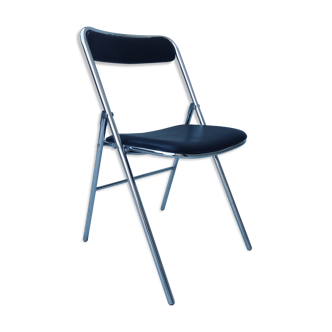 Chrome and skai folding chair, vintage 70