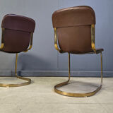 Vintage dining chairs by Willy Rizzo for Cidue - set of 4 - 1970s