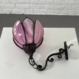 paire d'applique en fer et patte de verre style Tiffany