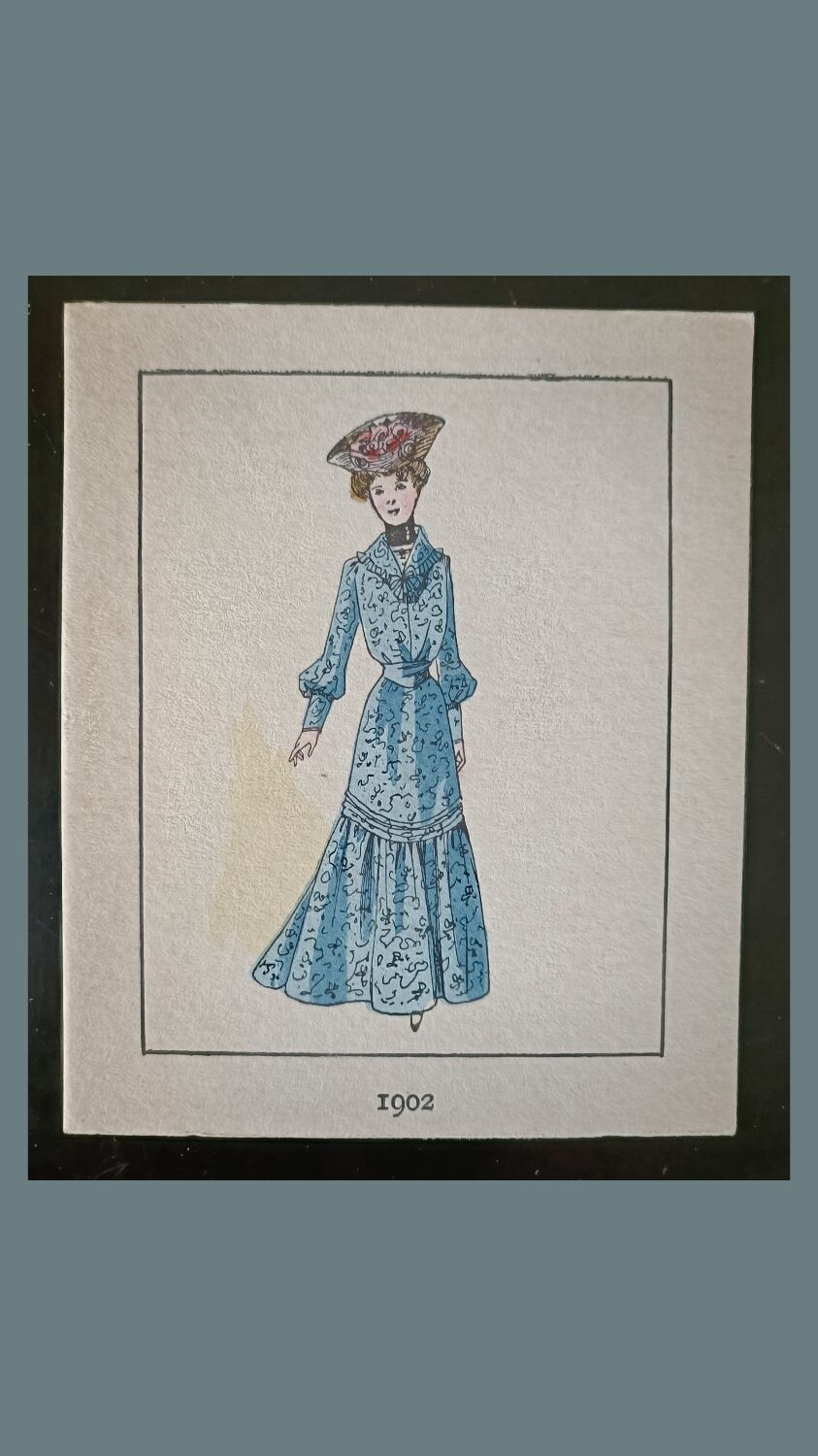 Colorful Art Deco fashion stencil