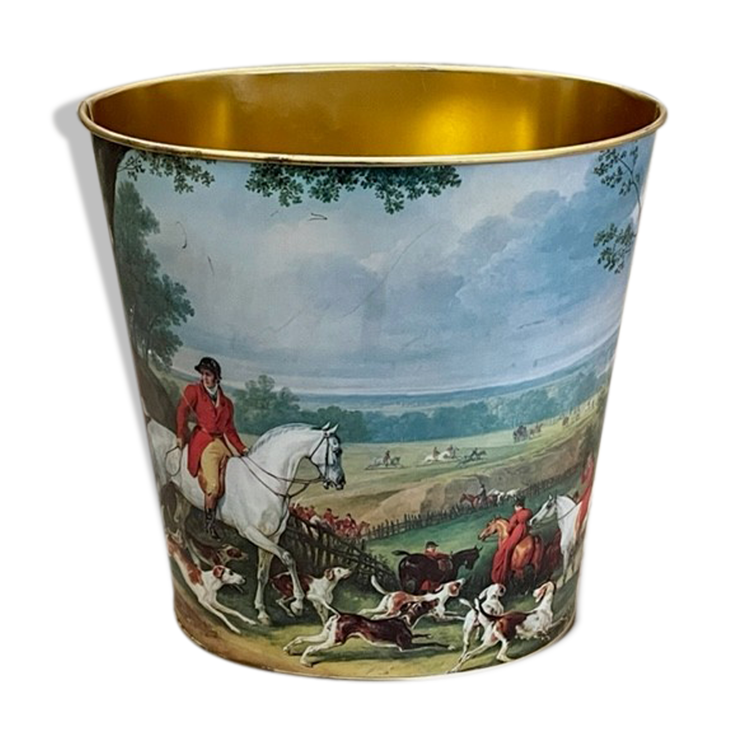 Massilly silkscreened sheet metal paper basket