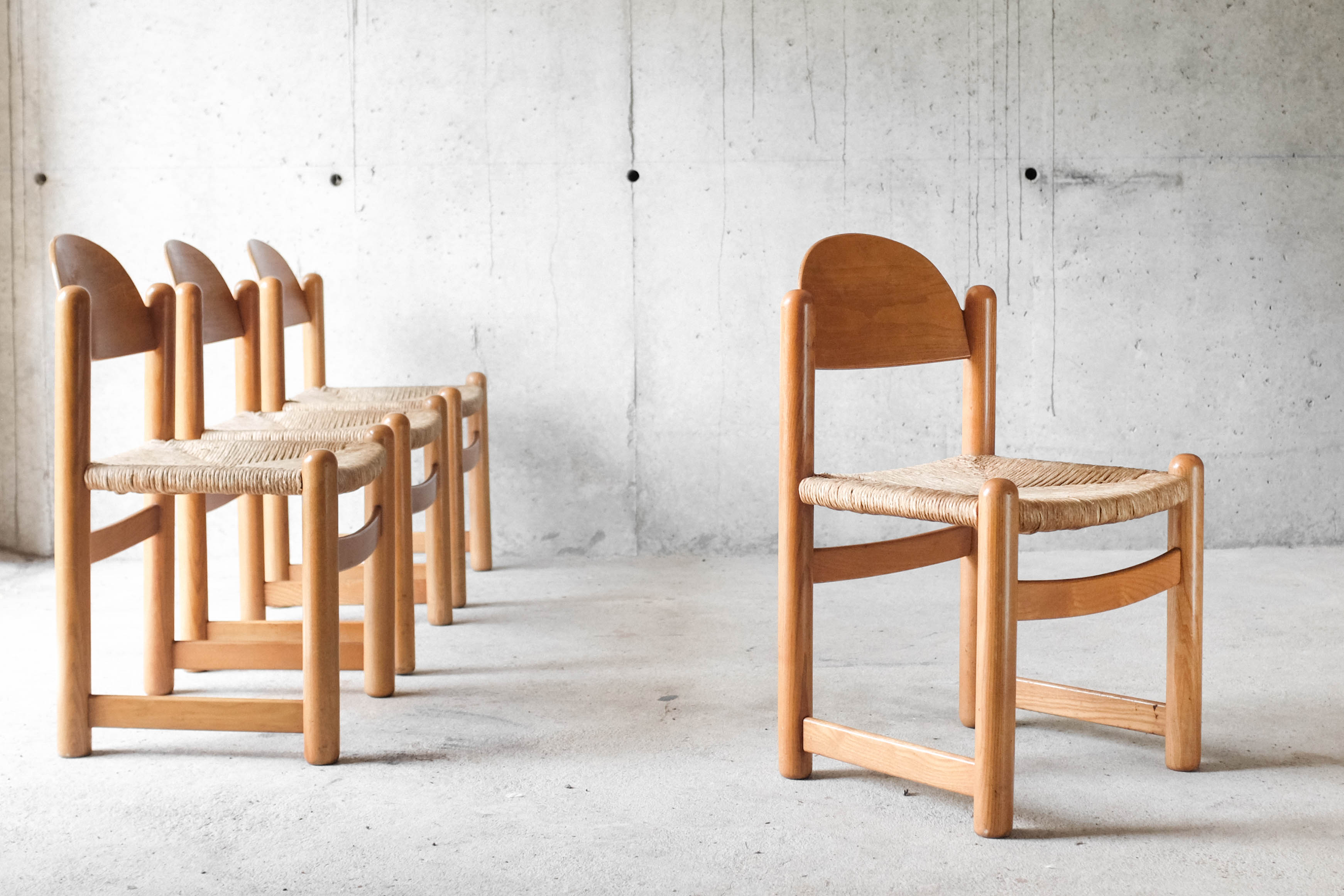Set of 4 mulched chairs by Hank Loewenstein, Italy 1970