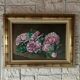 Oil on canvas peonies in bouquet