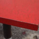 Red Formica bistro table
