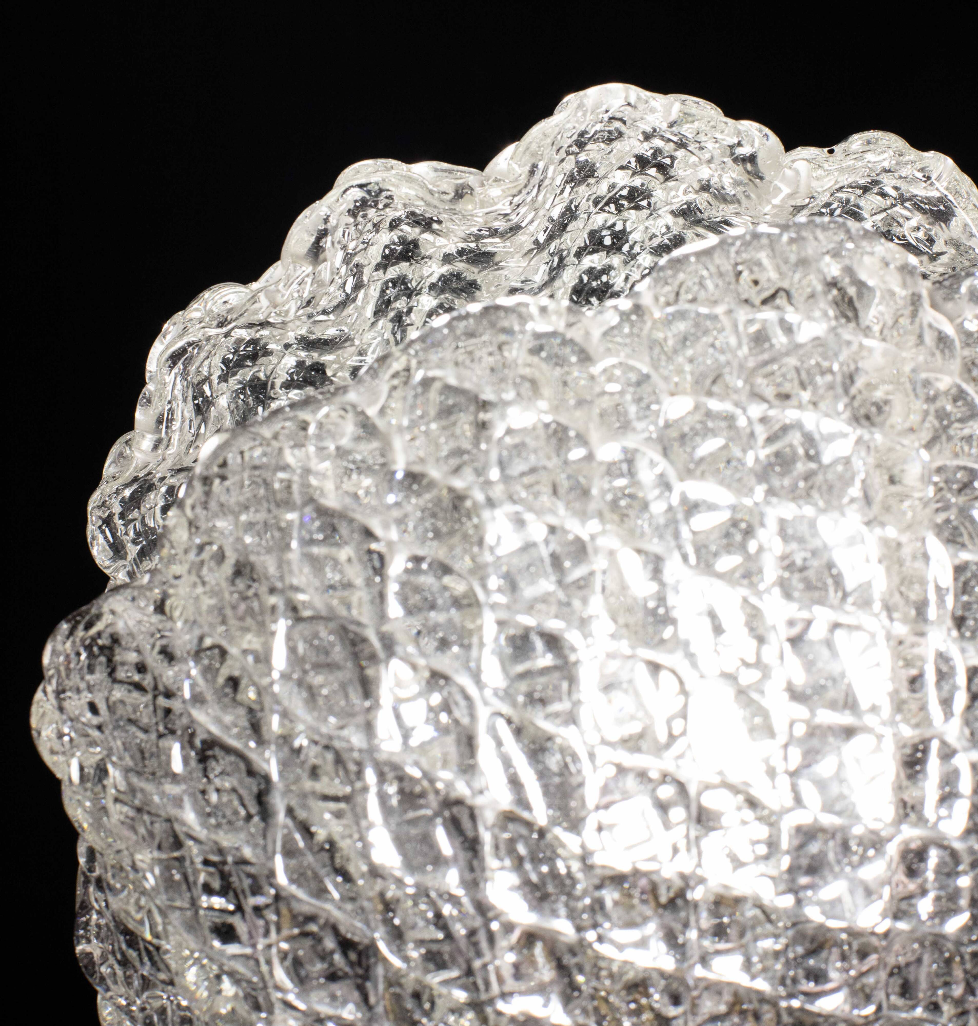 Midcentury Shell Trasparent Murano Glass Chandelier by Barovier e Toso, 194