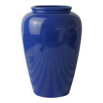 Blue speckled ceramic vase W. Germany