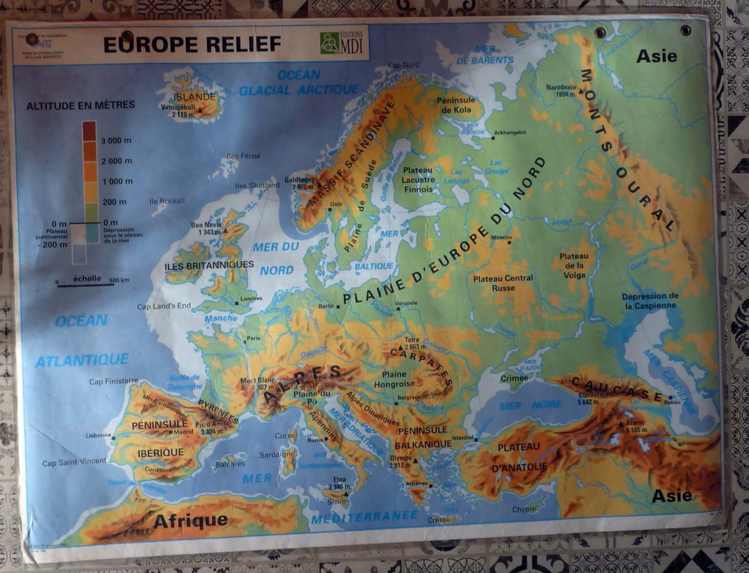 School map post vintage Europe edition MDI poster
