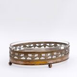 Louis XVI oval centerpiece in silver metal - 19th century