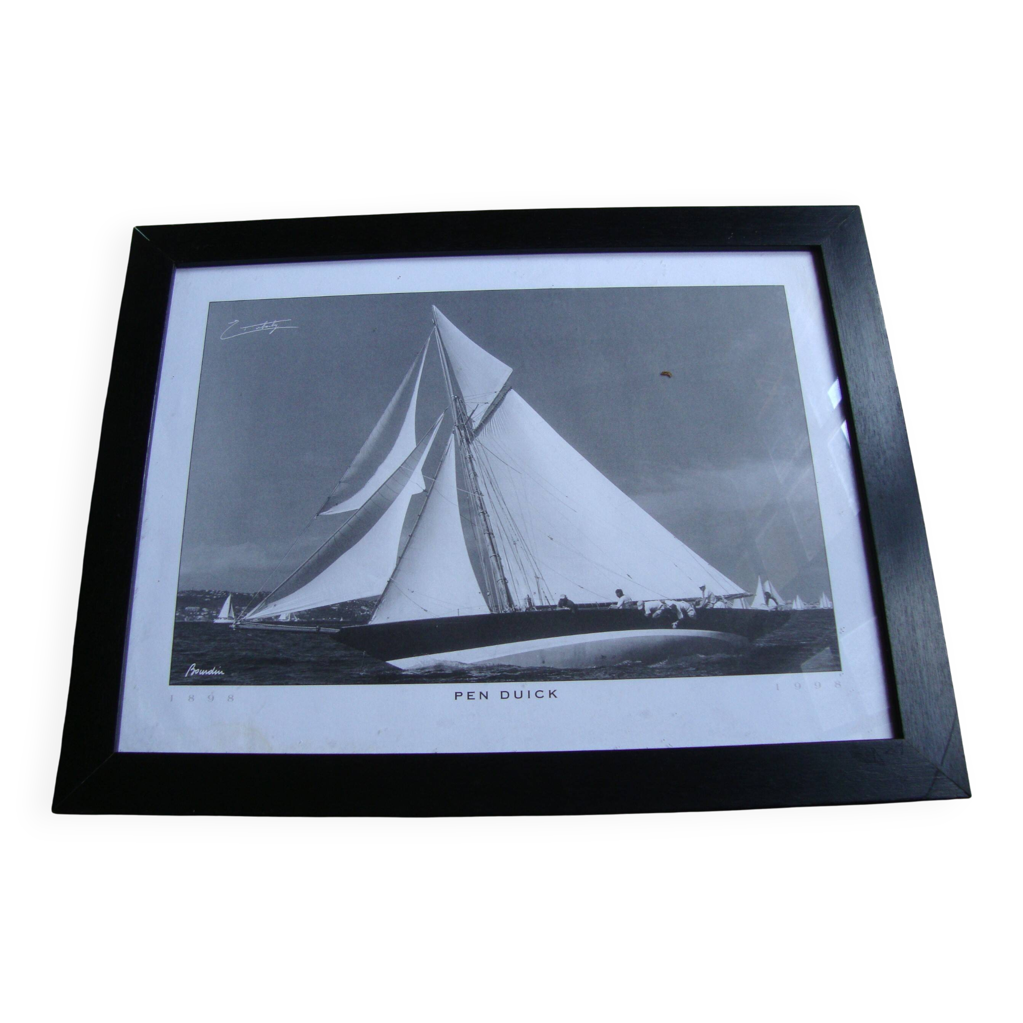 Photo decoration marine art Pen - Duick poster sailboat wood by Eric Tabarly