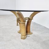 Vintage faux tusk center table or side table, 1970s