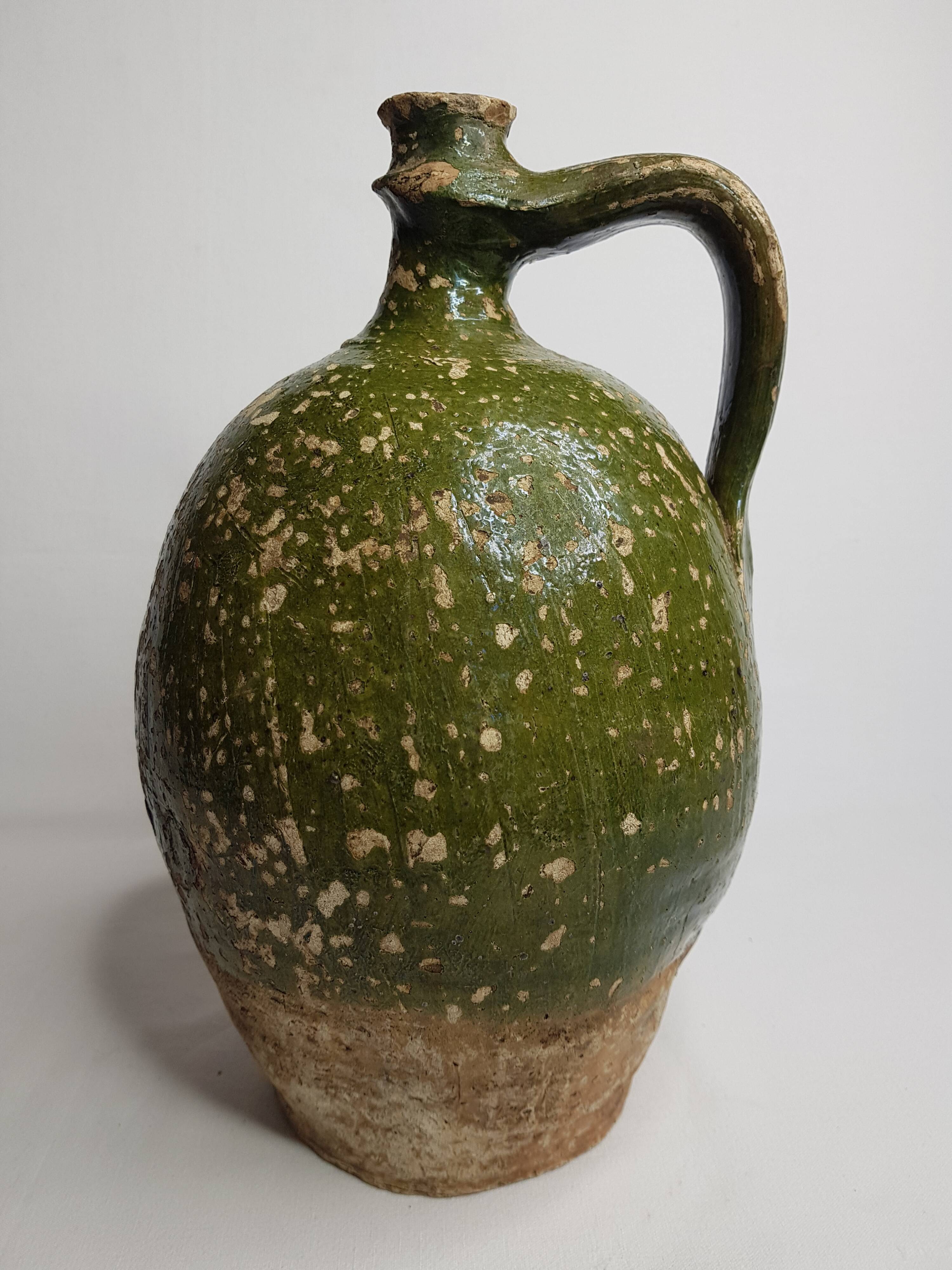Old glazed terracotta jar, 33 cm