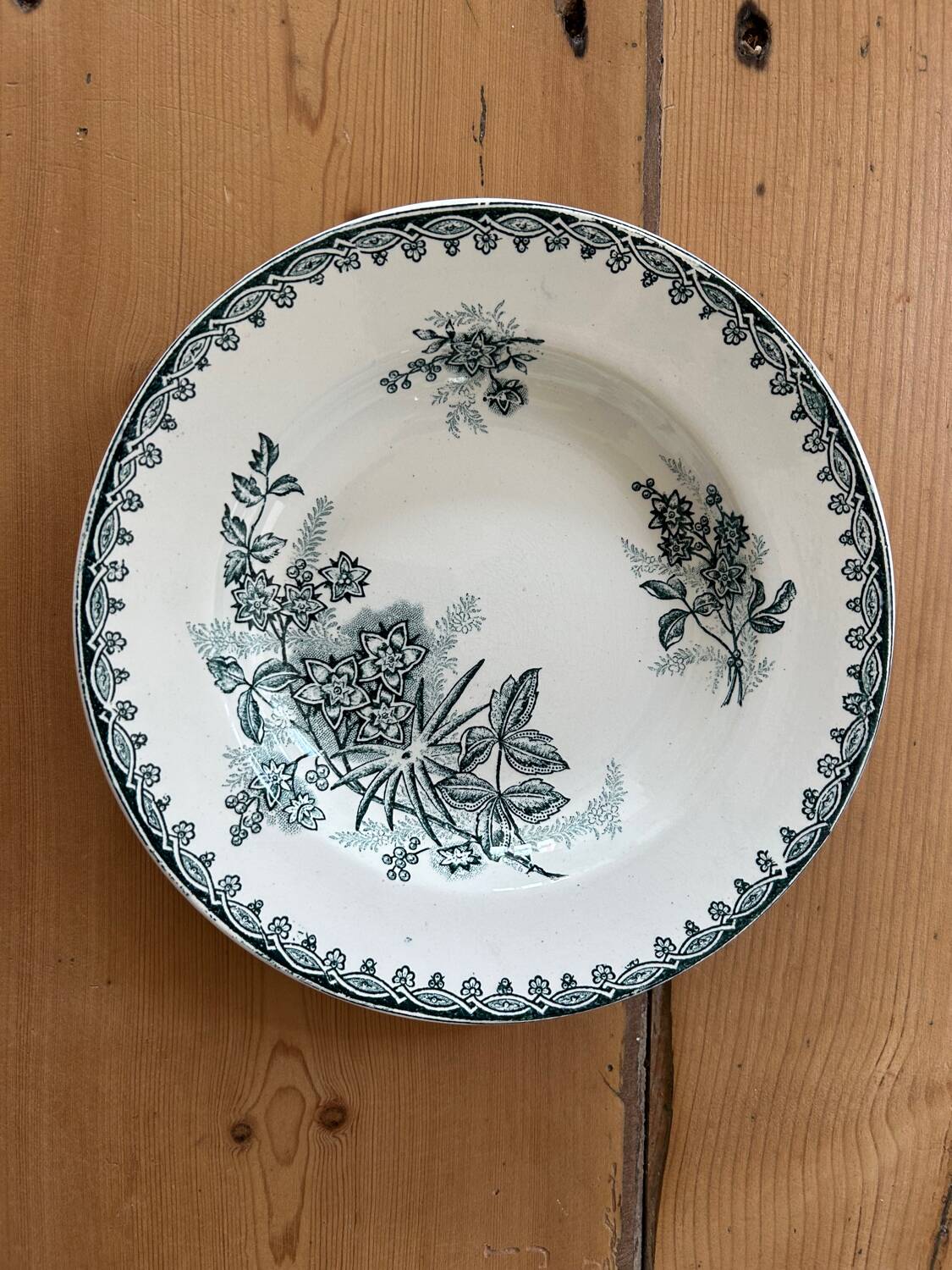 Series of 4 mismatched soup plates “Terre de Fer”