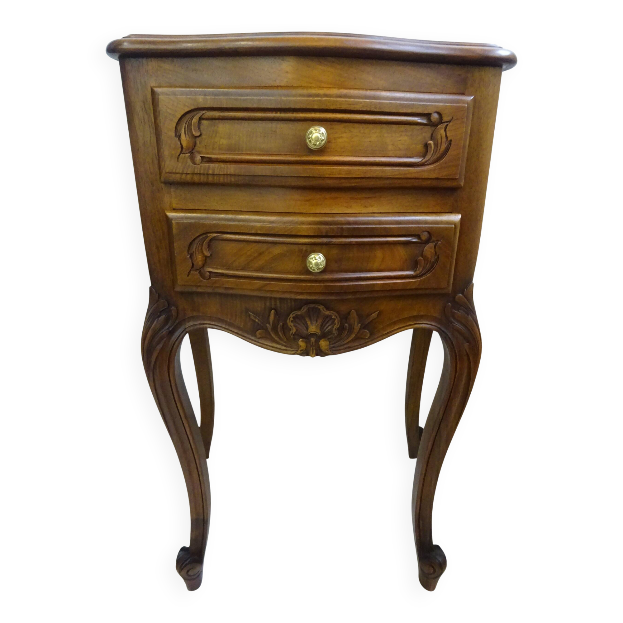 Louis XV bedside table in solid walnut