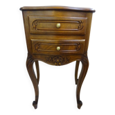 Louis XV bedside table in solid walnut