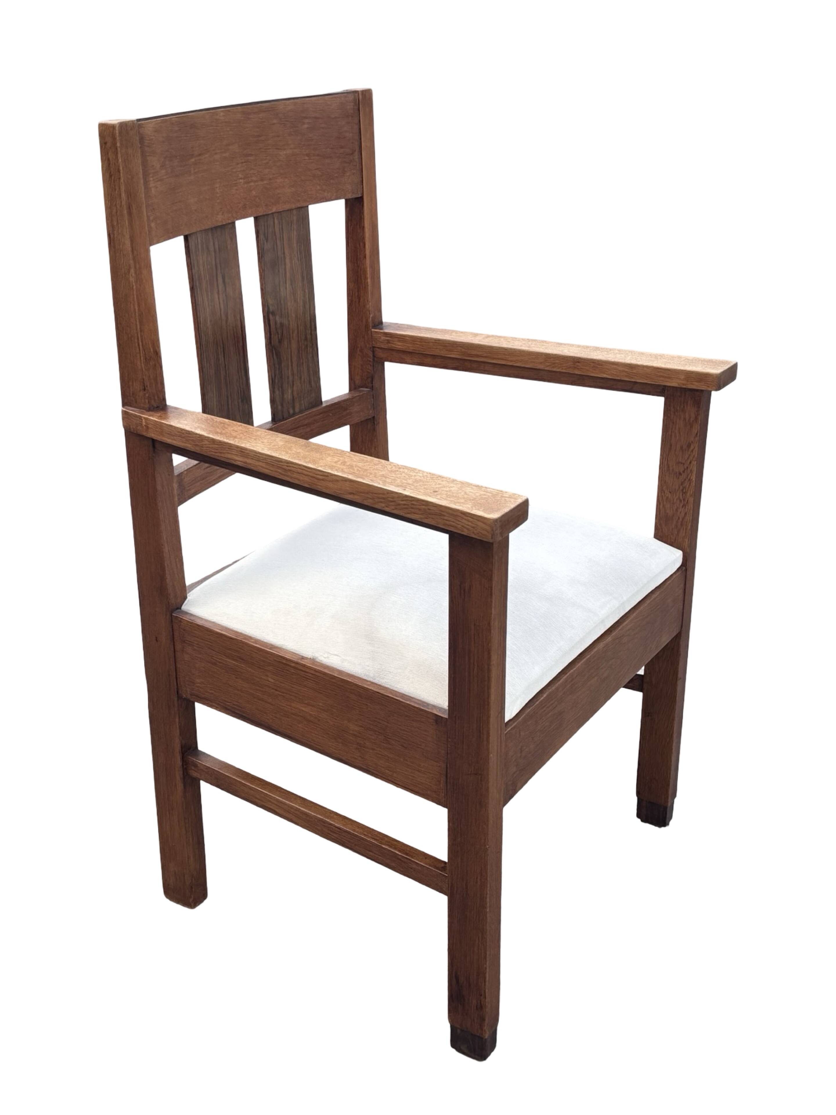 Set of four Art Deco chairs oak Amsterdam School Design 30's