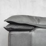Grey Leather Danish Monza Armchairs by Jens Juul Eilersen for Niels Eilersen, 1970s, Set of 2