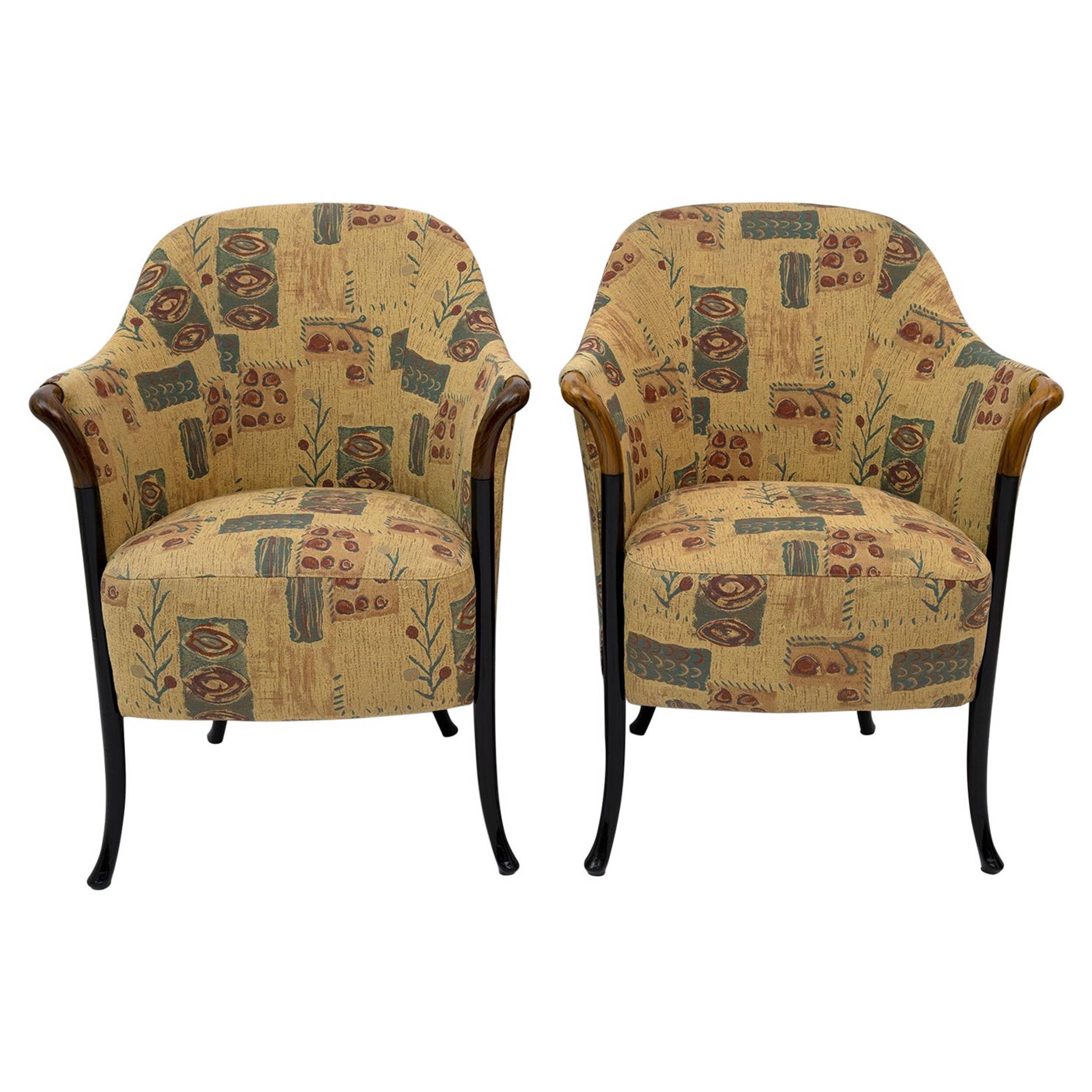 Paire de fauteuils italiens Giorgetti "Progetti", années 1980