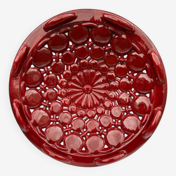 Burgundy braided ceramic bowl