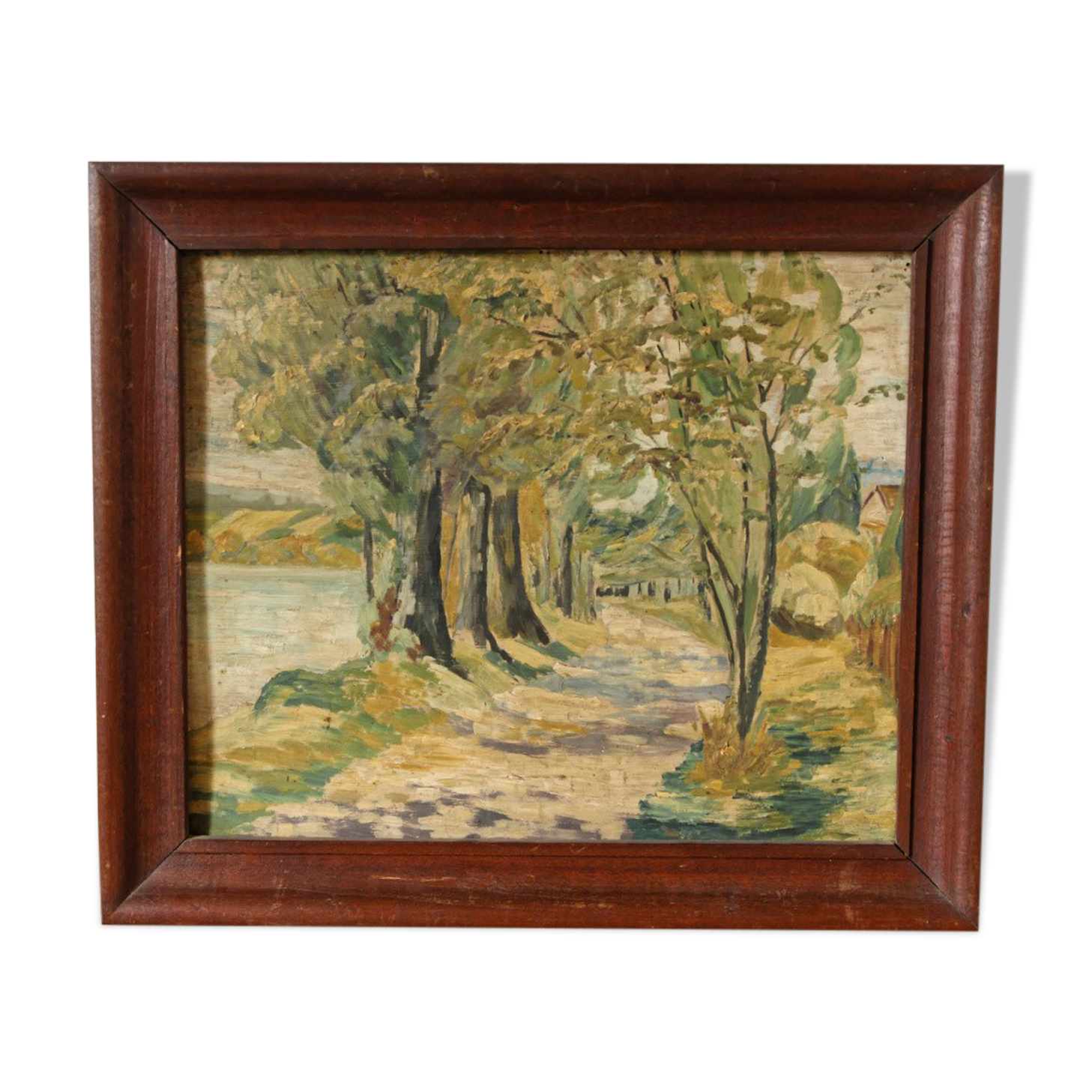 Oil on panel, undergrowth landscape