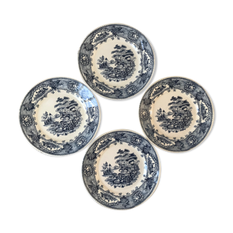 Set of 4 flat plates English style 60s