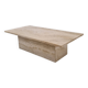 Rectangle Travertine Coffee or Side Table with Brass, Italy 1980s