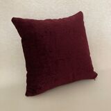 Coussin velours violet prune