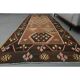 1970s Vintage Turkish Oushak Handmade Wool Cotton Orange Runner Rug 128x347