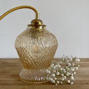 Vintage tulip lamp in amber glass
