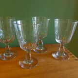 4 large crystal glasses from the end of the 19th century to the beginning of the 20th century