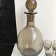 Set consisting of a carafe and 9 design liqueur glasses in Art Deco smoked glass 30s