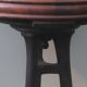Chaise de bureau rotative nautique antique en teck, fer et cuir