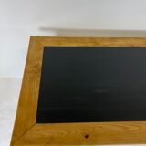 Oak farmhouse table, black top