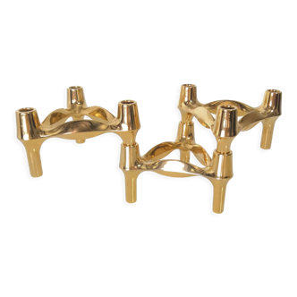 Set of golden Nagel BMF candle holders