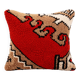 Traditional Red Wool Cushion Cover, Vintage Turkish Kilim Pillow Home Decor
