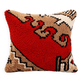 Traditional Red Wool Cushion Cover, Vintage Turkish Kilim Pillow Home Decor