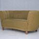 1960s, Danish 2-seater "Banana" sofa, furniture velour, beech wood.