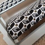 Wooden and fabric bench