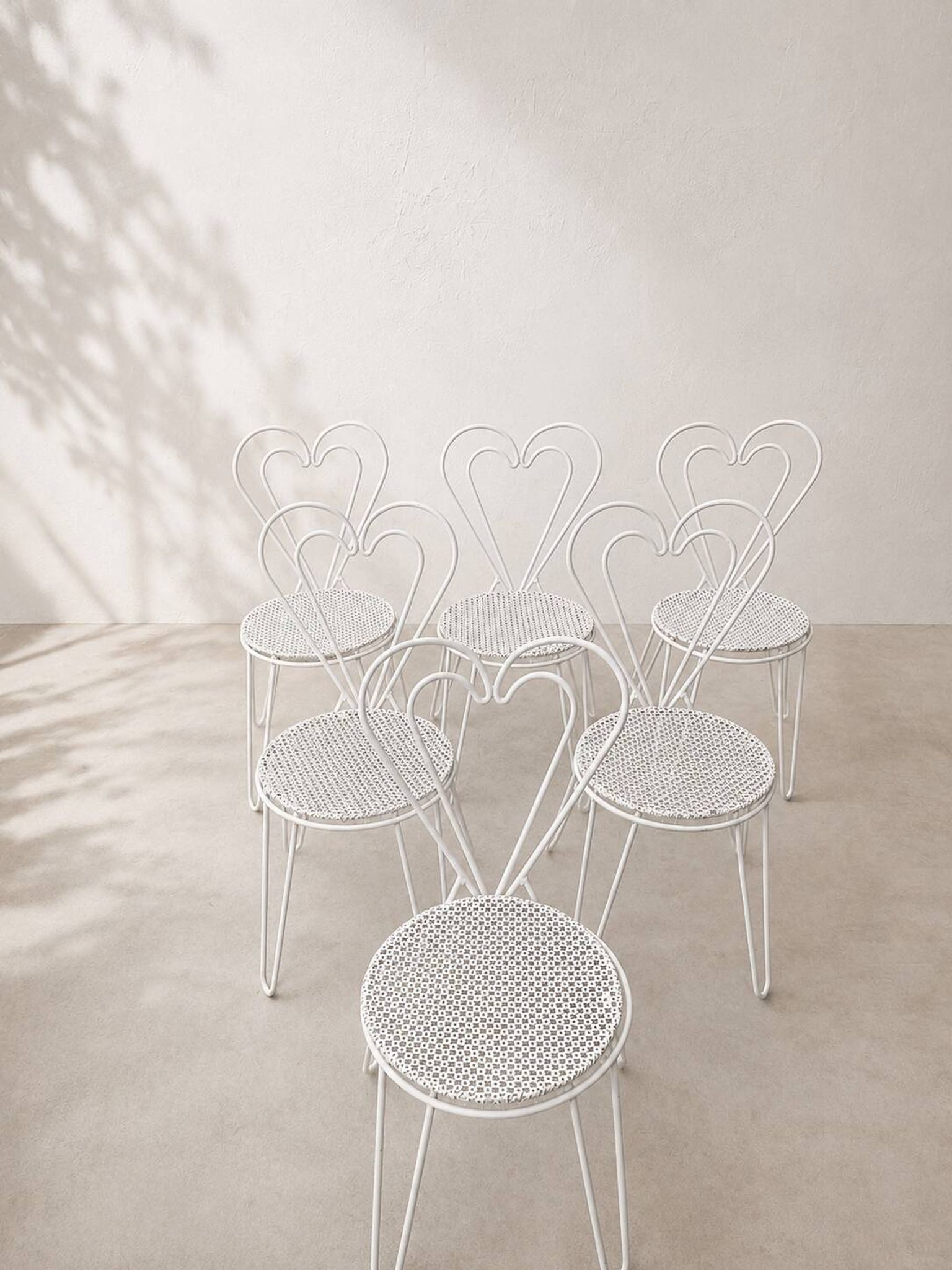 Garden chair "Cœur" attributed to Mathieu Matégot, perforated metal, years