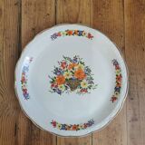 Plat rond Digoin, corbeille de fleurs