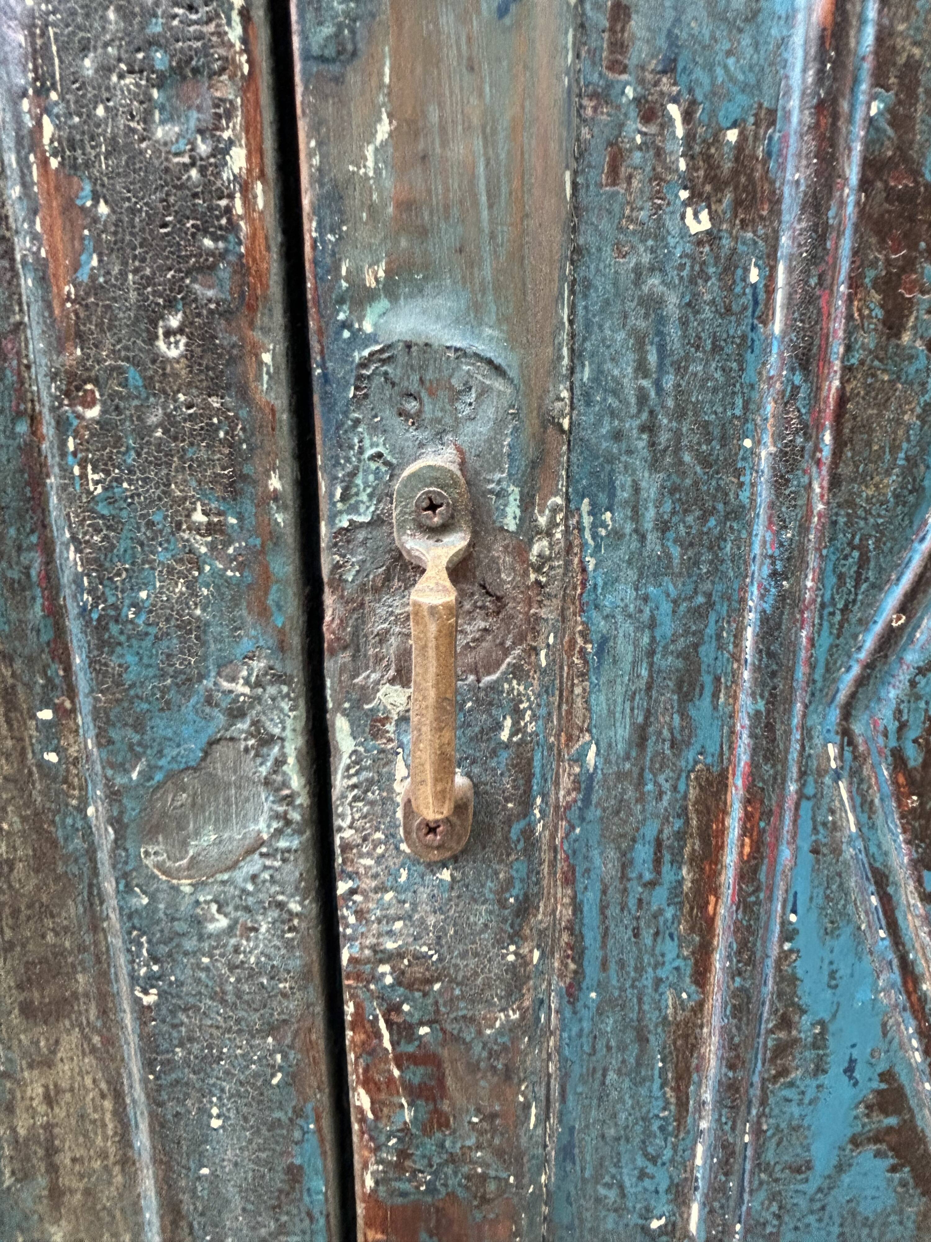 Rajasthani wardrobe in Burmese teak with original patina.