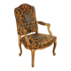 fauteuil sculpté rechampi de style louis XV -19° siècle