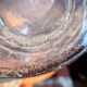 Large ice pitcher from Verrerie de Biot in amethyst bubble glass.
